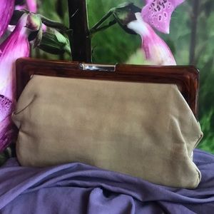 Mary Ann Rosenfeld Brown Leather Vintage Clutch